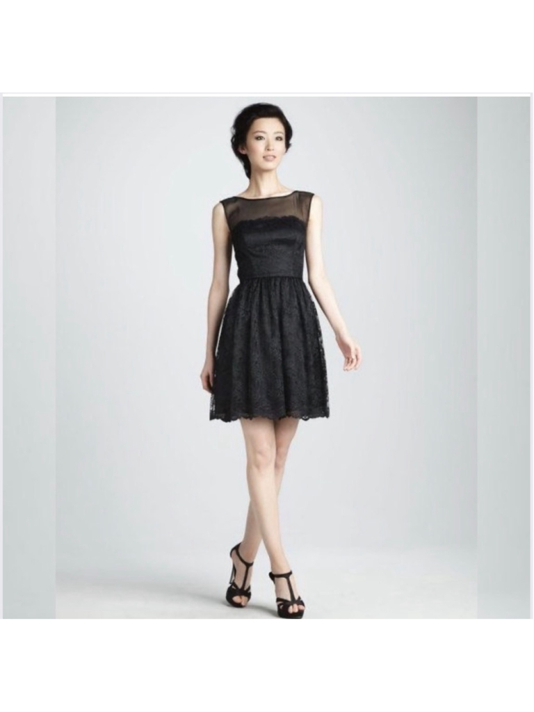 Nwt Women's Trina Turk Black Lace Mini Dress Size 2